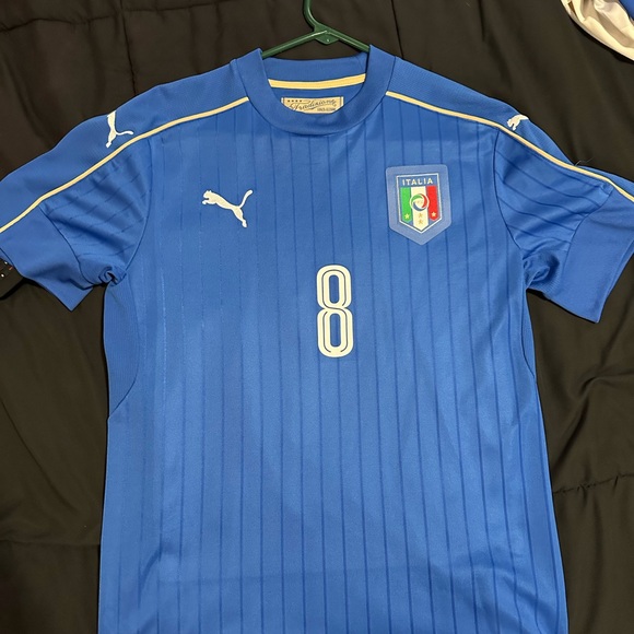 Puma Blue Italian Soccer Jersey - Picture 1 of 5